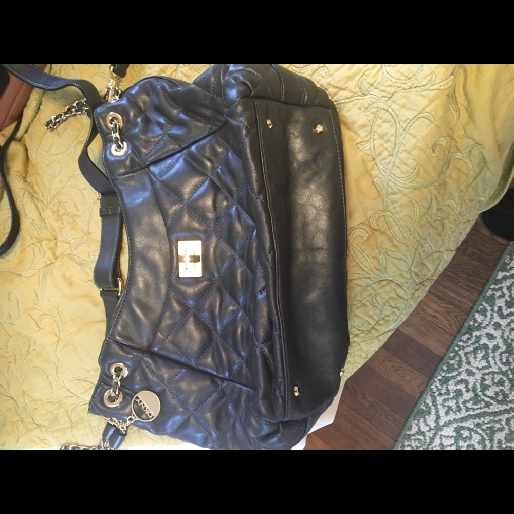 Donna Karan quilted leather purse
